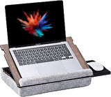 Vigo Wood - Minderli Eğim Ayarlanabilir Çekmeceli Mousepadli Laptop Sehpası, Taşınabilir Saklama Ala