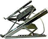 SAKOYA 2FS02 fanlı Laptop Tablet Notebook standı, açılır kapanır, tüm laptoplara kolayca ayarlanır. Saglam ve zariftir. 40 Kg baskılanabilir. 3 Yıl Garanti Omur boyu kullanılabilir.