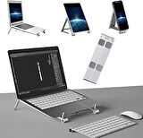 Güncelçarşı Ayarlanabilir Yüksek Kalite Metal Laptop Dizüstü Stand, Katlanabilir Taşınabilir Laptop,