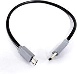 Type-C to Mikro USB Kablosu, USB Tip C - Mikro B OTG Kablosu Erkek - Erkek Şarj Veri İletimi, 30 Santimetre Kablo