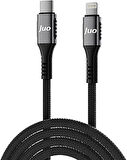 Juo 27W USB Type-C to Lightning iPhone iPad Örgülü Hızlı Şarj ve Data Kablosu 2 Metre