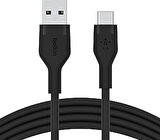 BoostCharge Flex Silikon USB Tip C - A Kablosu , USB USB-IF Sertifikalı USB-C Şarj Kablosu - Siyah