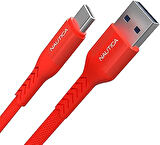 C20 Type-C to USB-A 22.5W Hızlı Şarj ve Data Kablosu 2.1M Kırmızı