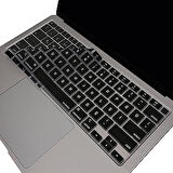 Mcstorey Macbook Air M1 13Inç Klavye Koruyucu Touchid'Li (Us To Tr) A2179 A2337 Ile Uyumlu Siyah