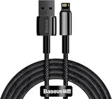 Tungsten Gold Hızlı Şarj Kablosu USB to iP 2.4A, 2m, Siyah