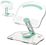 Techbender 360 ° Dönen Akrilik Tablet Standı, Masa Ev Ofis Katlanabilir Ayarlanabilir Şeffaf Tablet