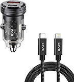 Transparent 45W PD/QC Mini Araç şarj Cihazı ve 50cm iPhone Hızlı Şarj Kablosu L35 - BLT-50