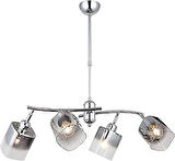 Homemania Home Mania, Lucea Derma, 4 X E27 Duy, Metal, Cam, 33 X 18 X 62 Cm, 1451-51-04, 4'Lü, Krom