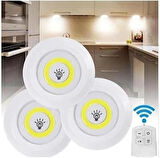 Uzaktan Kumandalı 3’Lü Set Hero Led Kabin Led Mutfak Tezgah Banyo Dolap Aydınlatma Gece Lambası Pill
