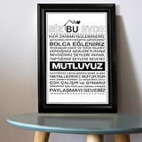 Ailenize Dekoratif Ev Hediyesi Baskılı Çerçeve