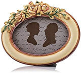 Porio Çiçekli Pembe Krem Oval Çerçeve, 15x10