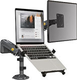 Ergoflex North Bayou Nb H180-Fp Çift Kol Amortisörlü 17"-27" Monitör Tutucu Ve 10"-17" Laptop Standı