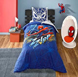 Spider Man Blue City Lisanslı Karakter Baskılı%100 Pamuk Nevresim Takımı, Çok Renkli, Tek Kişilik (N