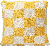 Pop Plaid Dokuma Yastık Sarı 45x45cm