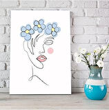 Saçında Bahar Çiçekleri Ev Hediyesi Dekorasyon 30X40 Kanvas Tablo