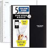 Beş yıldızlı spiral defter, 2'li paket, ana renkler