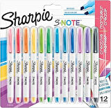 Sharpie S-Note Fosforlu İşaretleme Kalemi, 12'Li Blister, Karışık