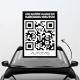 AutoTag Qr Kodlu Akıllı Araç Etiketi - Karekod Numaratör - İçten Yapıştırmalı Cam Etiket