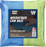WONKEY - Mikrofiber Oto Cam Bezi 2'li Paket, Araba Pencere Temizlik Havlusu, Baklava Desenli Kesim 50x70 cm