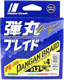 Major Craft MC Dangan Braid İp DB4 PE 2/0.19mm/30Lb/12.8kg/150 metre Green