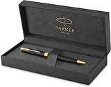 Parker Sonnet Mat Siyah Altın Tasarımlı Tükenmez Kalem, Mavi Mürekkep, Orta Kalınlıkta Uç