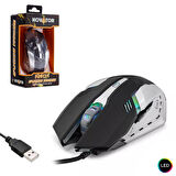 N-101 Kablolu Oyuncu Mouse 2000 Dpi Ledli