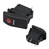 Silecek Sembollü Işıklı 3 Pinli On-Off 12-24V Marin Switch