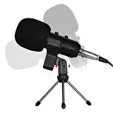Haiki HK-100 3.5Mm Masaüstü Kondenser Stüdyo Podcast Yayıncı Mikrofonu 3 Metre Kablolu