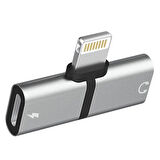 PM-18316 İphone Lightning Şarj Kulaklık Çevirici Adaptör Jack