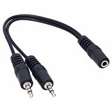 3.5 Mm Stereo Dişi-2X3.5 Mm Stereo Erkek 20 Cm Y Kablo