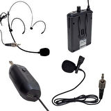 Magicvoice Mv-19601 Uhf Kablosuz Enstrüman Uyumlu Bluetooth Jak Girişli İkili Mikrofon Set