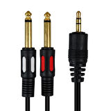 PM-4284 3.5 Mm Stereo Erkek/2X6.3Mm Mono Erkek 1.5 Metre Kablo