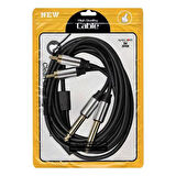 LD398 2X 6.3 Mm Mono Erkek - 2X Rca Erkek 3 Metre Kablo