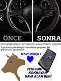 Cıtroen C5 Uyumlu Araç,Araba,Oto Direksiyon Kılıfı Mavi Dikiş