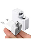Magsafe Apple Macbook Pro Ipad Iphone Şarj Soket Adaptör Çevirici Priz Ucu Adaptör Başlığı Beyaz