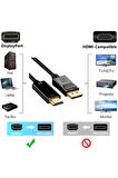 1.8 Metre Displayport To Hdmi Kablo 4k 2k Display In Hdmı Out Dp To Hdmi Çevirici Kablo Dönüştürücü