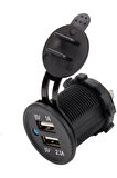 Motosiklet Araba Tekne Çift Usb Şarj Soketi 5v1a 5v2.1a 2 Usb Güç Çıkışı Su Geçirmez 12v Usb Priz