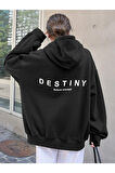 Destıny Tasarım Baskılı Sweatshirt Siyah