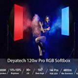 Deyatech 120W Rgb Softbox 60X90CM 2'li Set 3000-5500K LED Video ve Fotoğraf Çekim Işıgı Renkli Işık