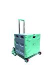 Balatlı Katlanabilir Yükseklik Ayarlı Merdiven Çıkabilen Paket Market Taşıma Arabası FP548