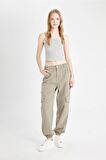 DeFacto Coool Gabardin Jogger Pantolon Normal Bel Basic Düz Kargo Cepli B0454AX24AUKH419