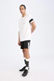 DeFactoFit Slim Fit Dar Kesim Sporcu Kısa Paça Skuba Dalgıç Kumaş Şort D0673AX24AUBK81