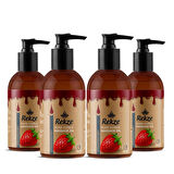Rekze Masaj Yağı 4'lü Ekonomik Set - Çilek Aromalı Vücut Aromaterapi 120 ml