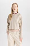 DeFacto Coool Loose Fit Bisiklet Yaka Basic Düz Uzun Kollu Tişört C4401AX24SPBG106