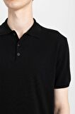 DeFacto Slim Fit Dar Kesim Kısa Kollu Basic Düz Siyah Triko Polo Tişört Y5369AZ24SMBK81