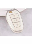Peugeot 208 308 508 2008 3008 5008 Rifter Anahtar Koruma Kılıfı Far Tuşlu Beyaz/Krom