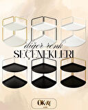 Dekoratif 2 Katlı Raf | Çok Amaçlı Organizer Paslanmaz Çelik & Ahşap Stand – Salon, Mutfak, Banyo, Çalışma Alanı İçin