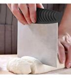 Desen Saplı Mutfak Pasta Kek Paslanmaz Çelik Hamur Kesici Spatula - 1 Adet