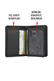 Hakiki Deri Cüzdan&kartlık Kimlik Ehliyet Kağıt Para Ve On Adet Bölmeli Kartvizit