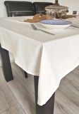 Organik Keten Pamuklu Masa Örtüsü, Kolay Ütülme - Şık Tasarım 90X90 cm